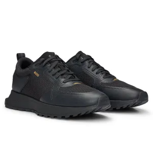 "Jonah" Runner Mixed-Material Trainers, Black