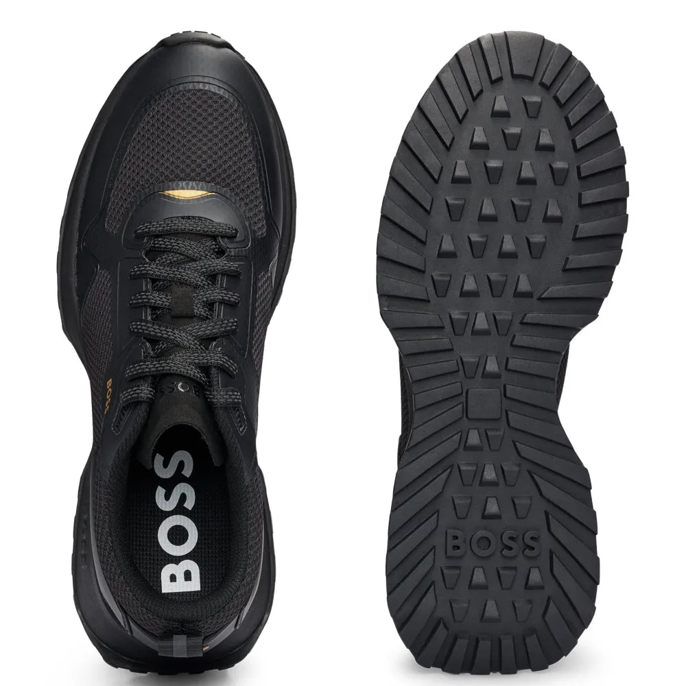"Jonah" Runner Mixed-Material Trainers, Black