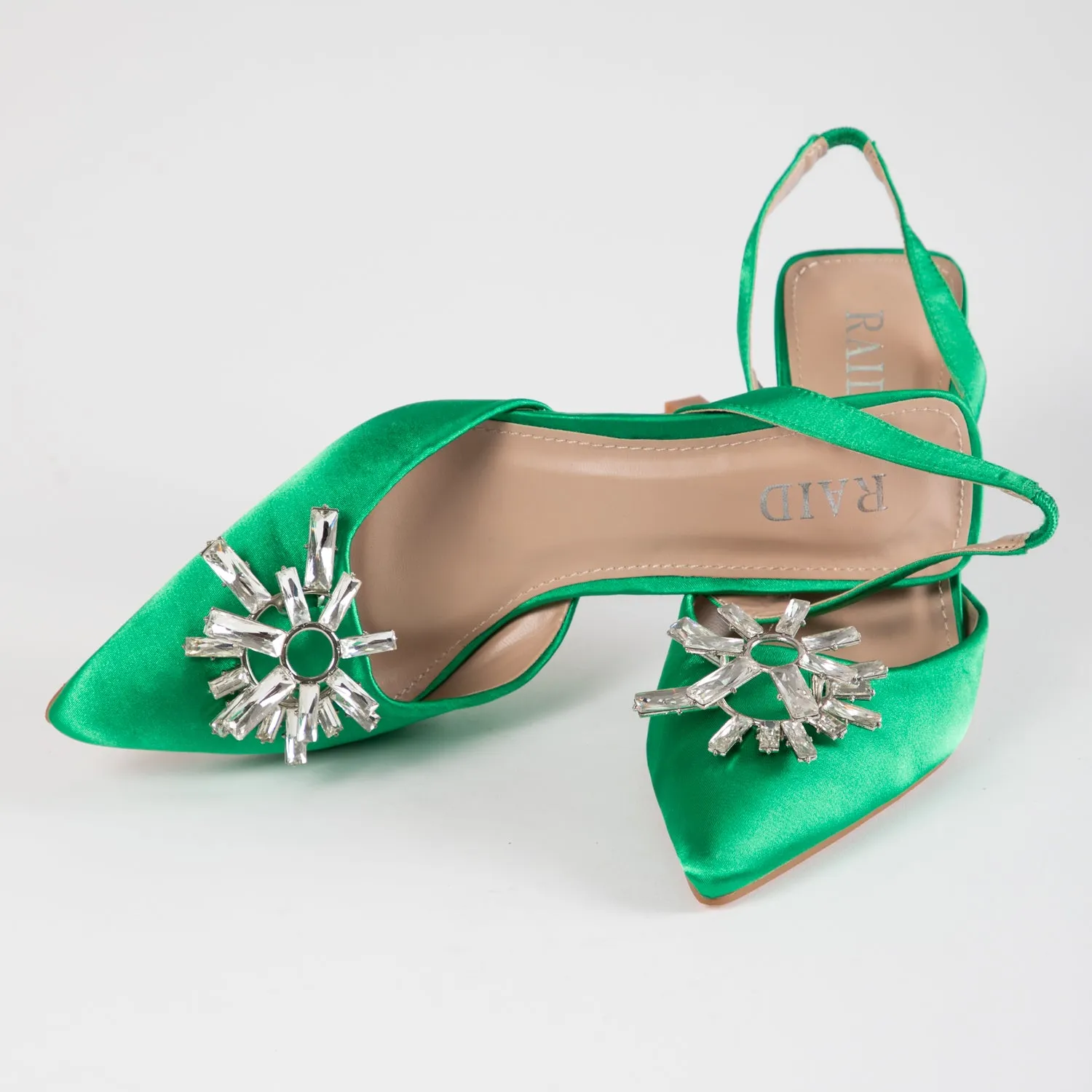 RAID Aisha Slingback Heeled Pump In Green