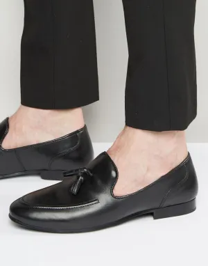 Red Tape Tassel Loafers In Black Leather