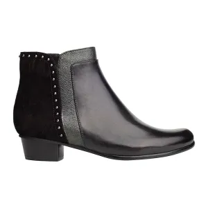 Regarde Le Ciel Stefany-386 Ladies Black Leather Side Zip Ankle Boots