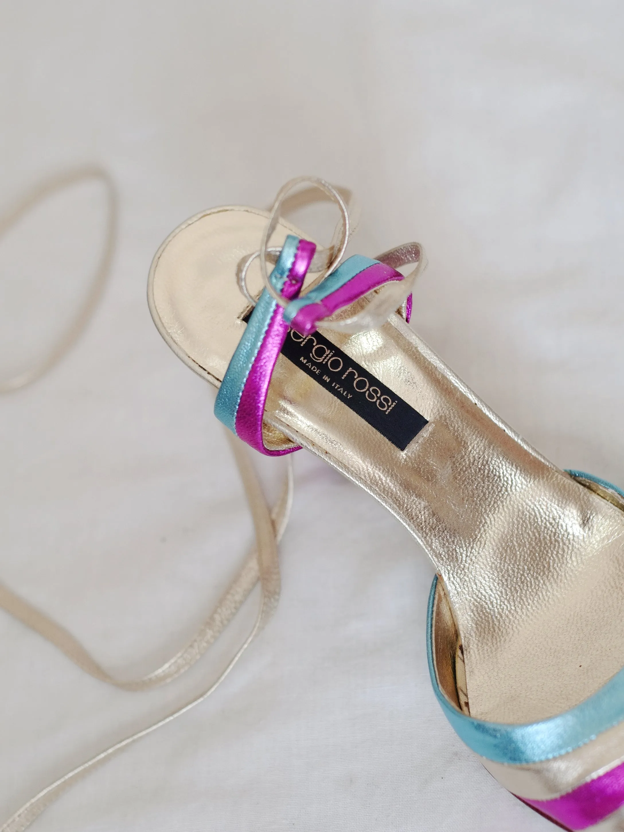 Sergio Rossi multi colour exotic sandals (Vintage)