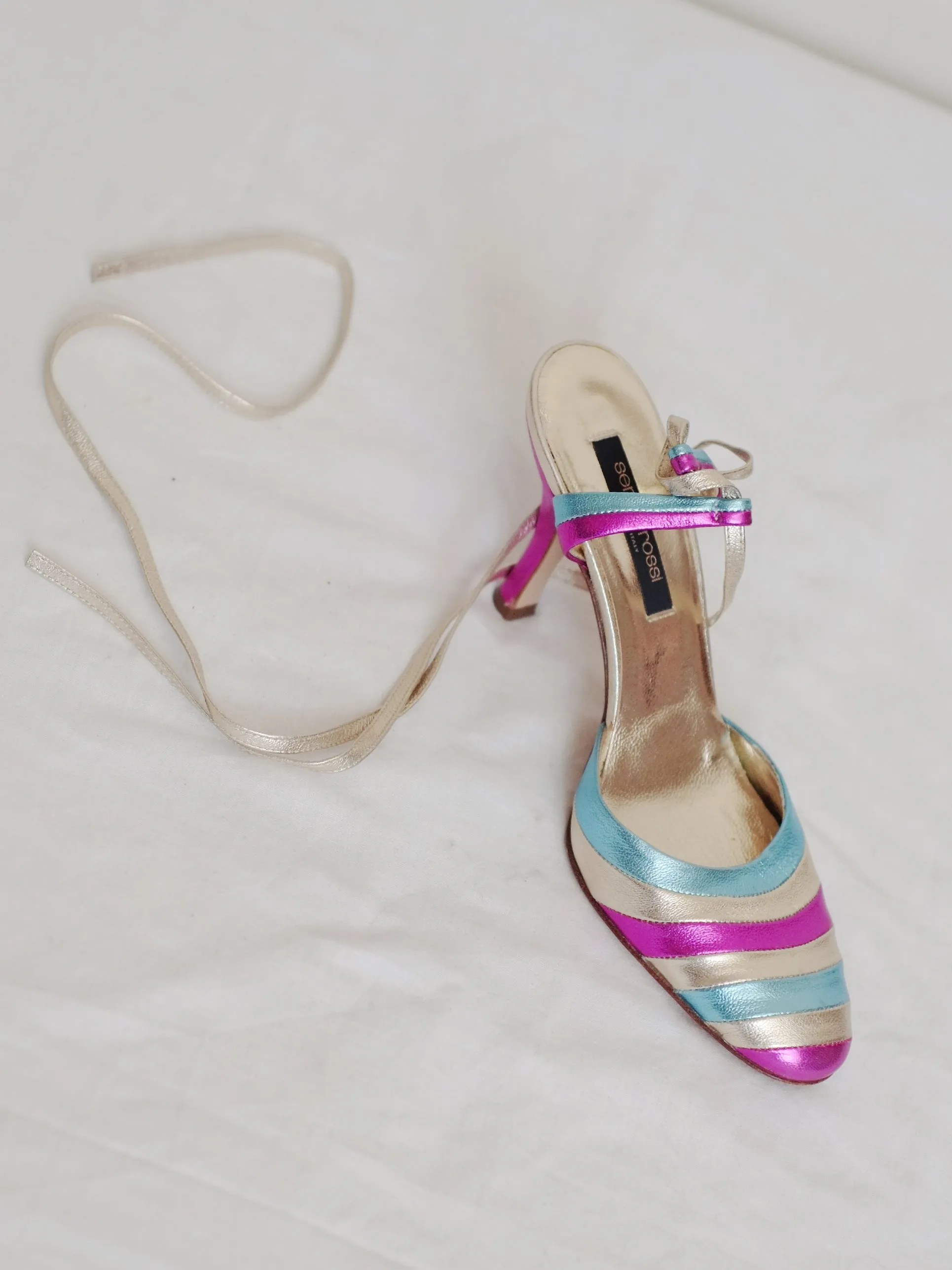 Sergio Rossi multi colour exotic sandals (Vintage)