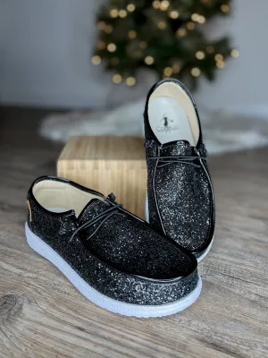 Take Me Out Glitter Sneakers (Black)