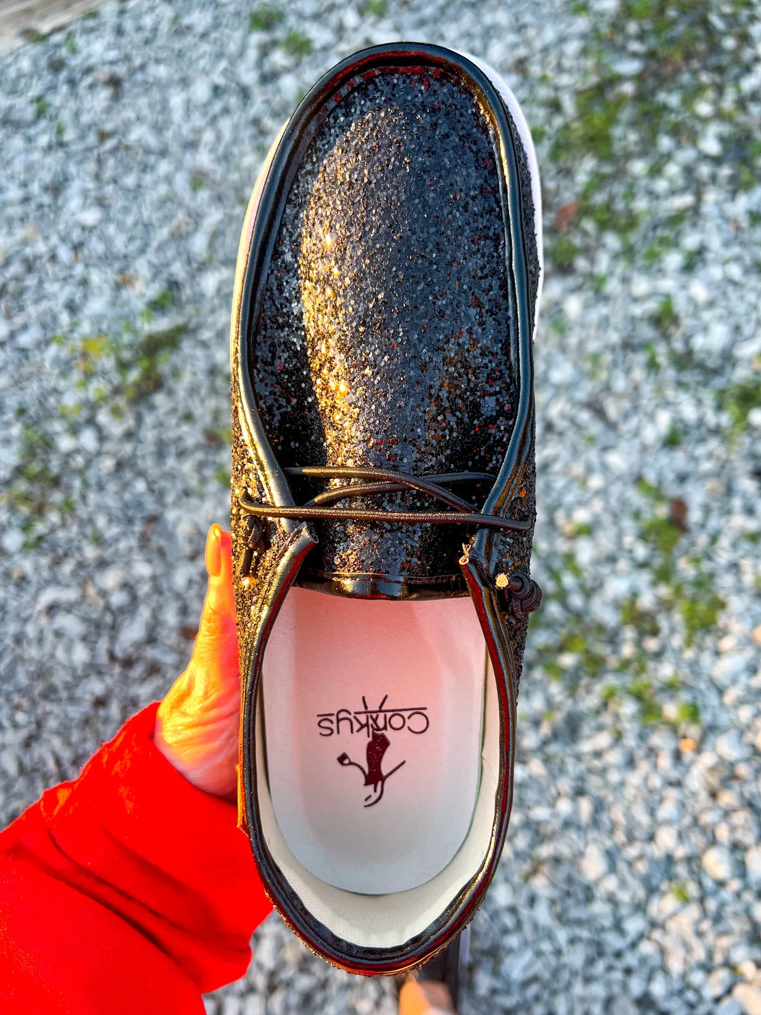 Take Me Out Glitter Sneakers (Black)