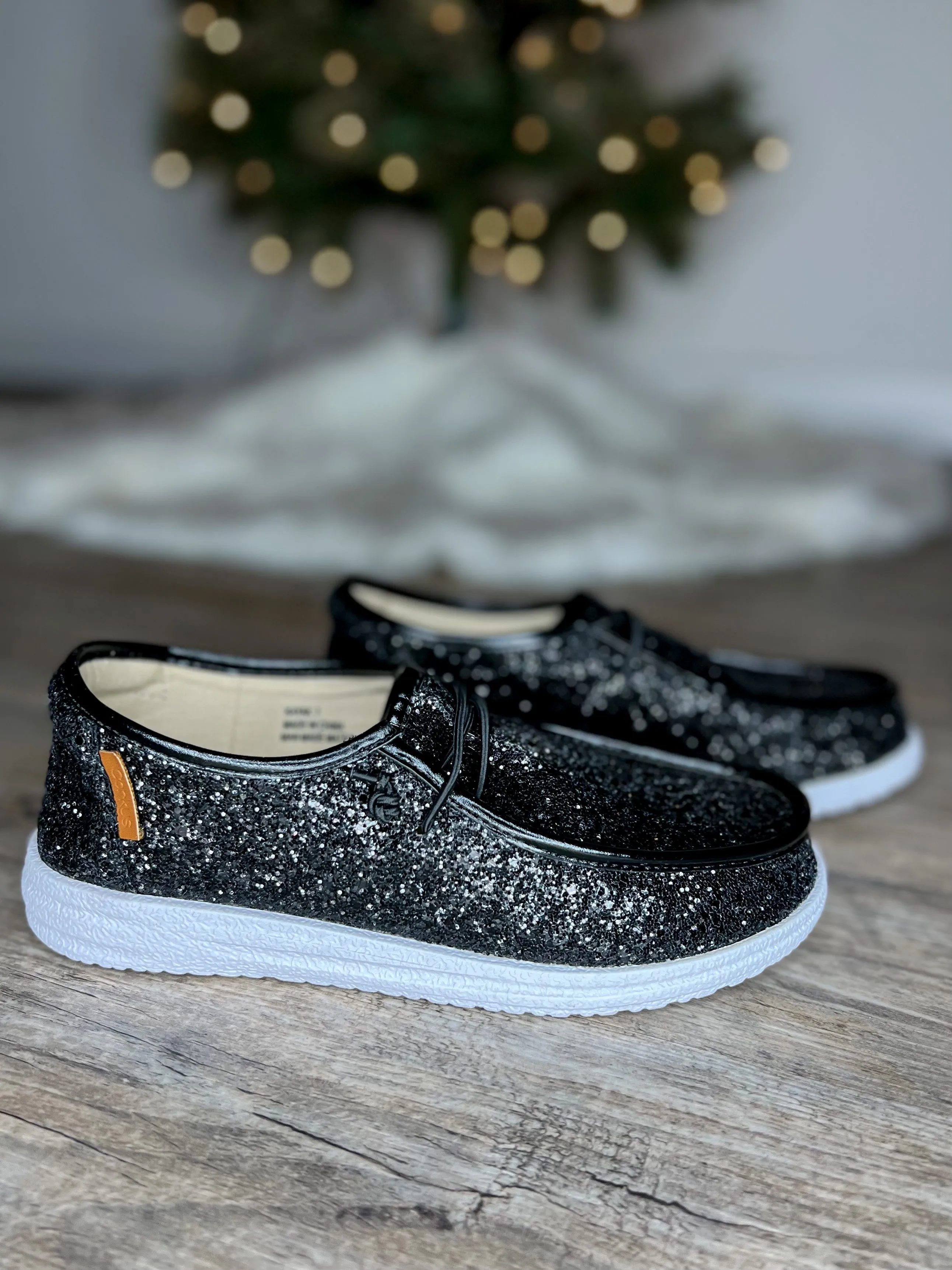 Take Me Out Glitter Sneakers (Black)