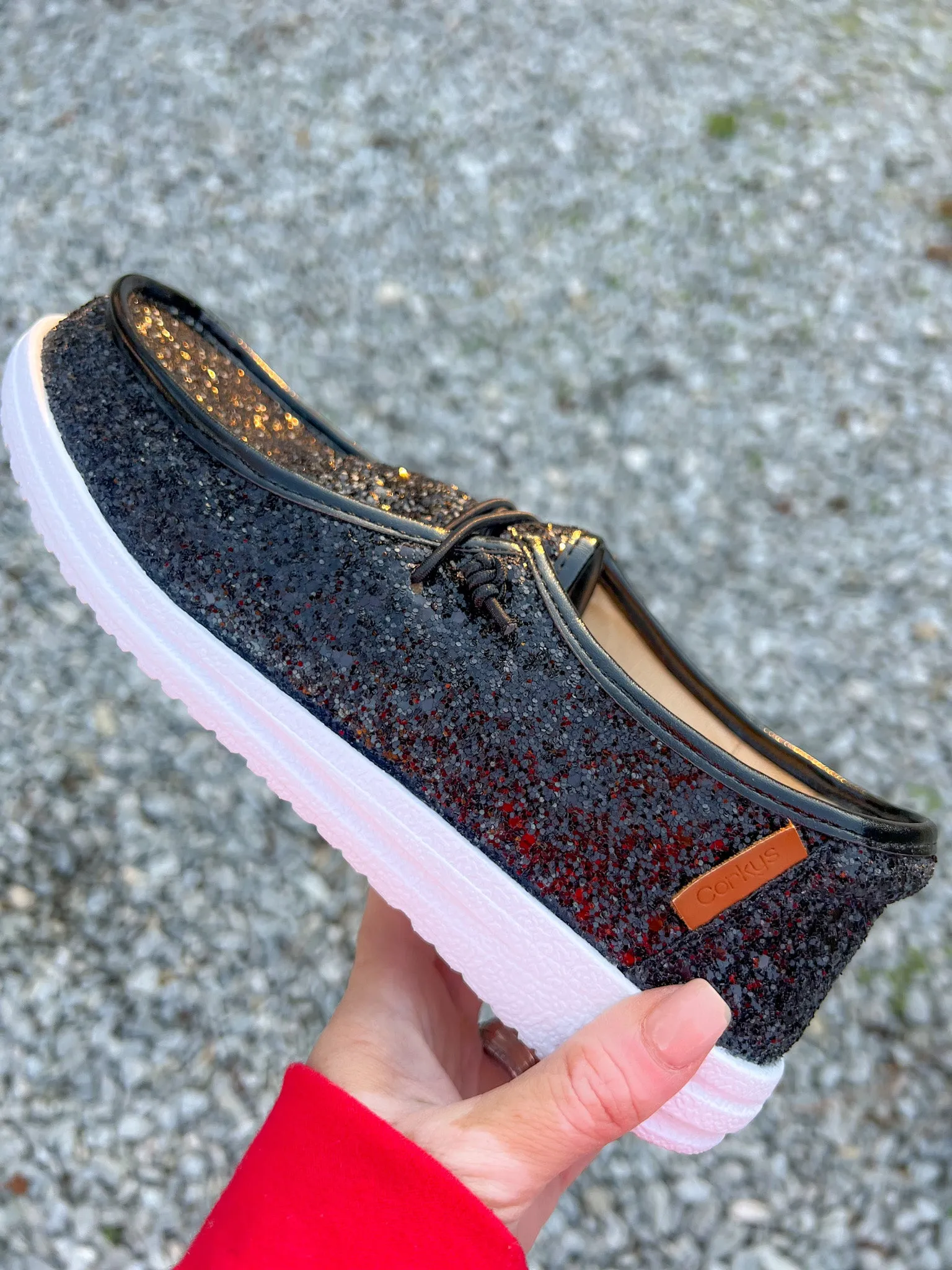 Take Me Out Glitter Sneakers (Black)