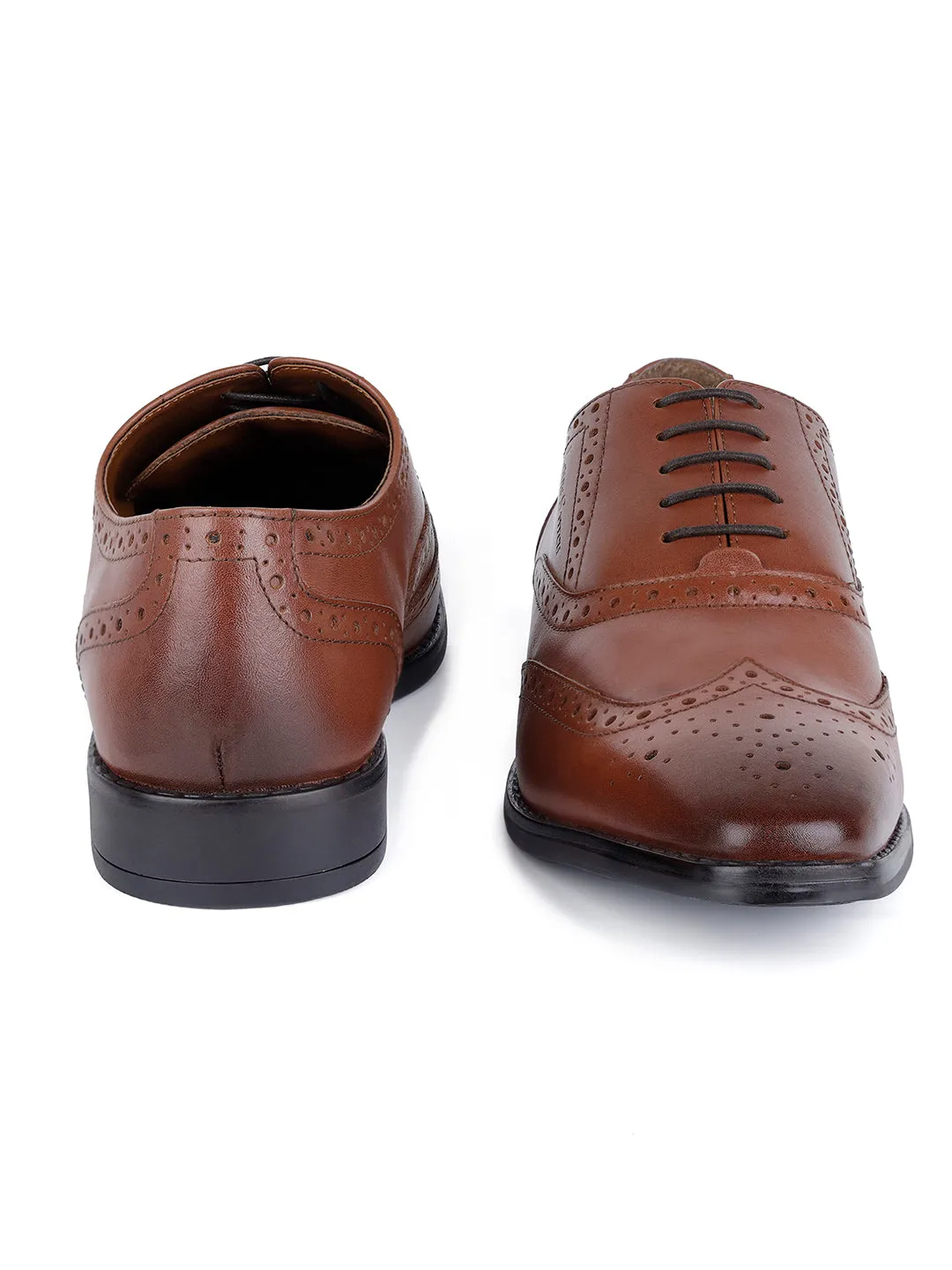 Tan Egyptian Crust Leather Wingtip Brogue Shoes