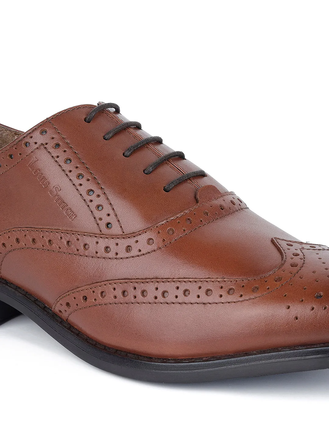 Tan Egyptian Crust Leather Wingtip Brogue Shoes