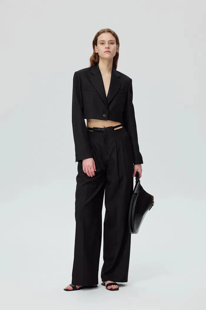 Tanya Faux Layered Blazer in Wool Blend