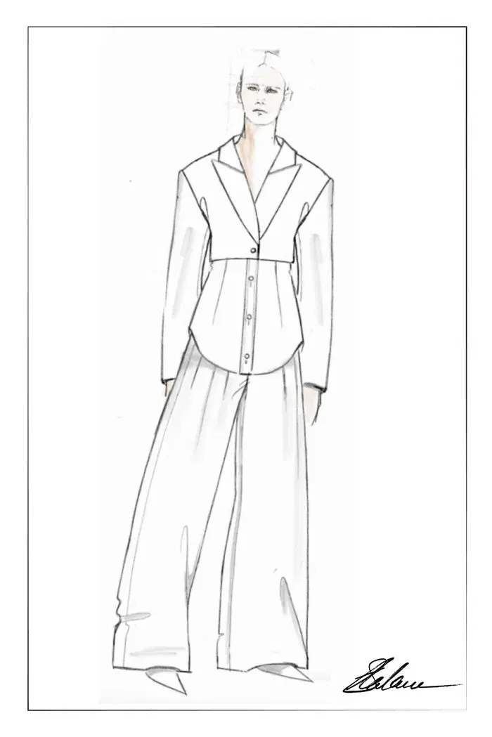 Tanya Faux Layered Blazer in Wool Blend
