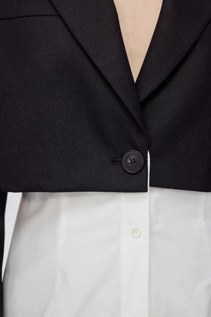 Tanya Faux Layered Blazer in Wool Blend