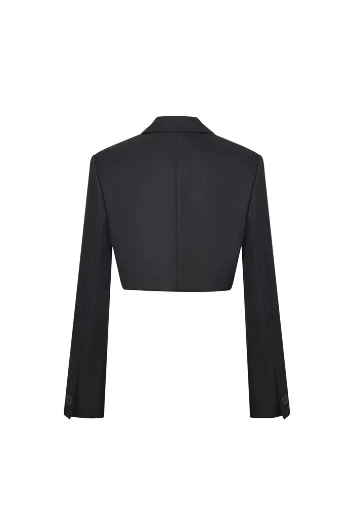 Tanya Faux Layered Blazer in Wool Blend