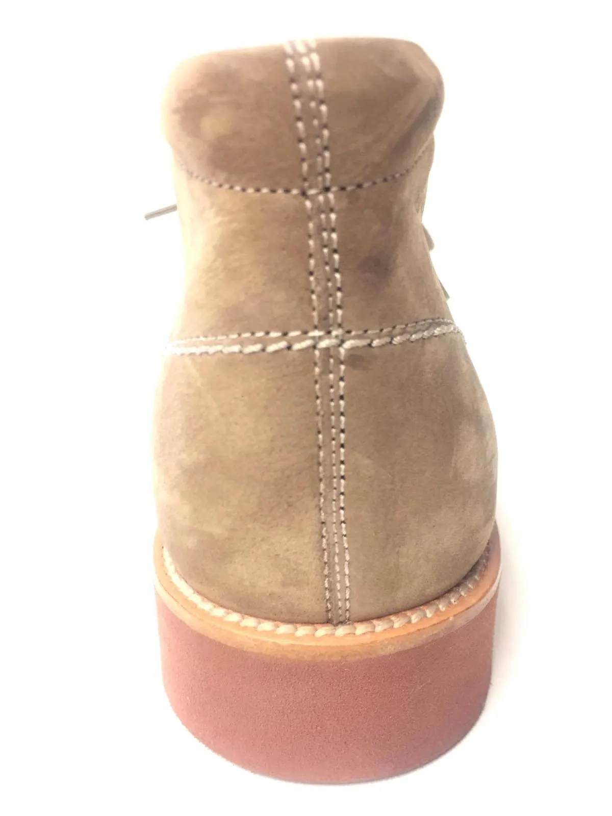 Tod's Mens Elegant Suede Boot Beige Suede Lace Up Desert Rubber Sole Boots