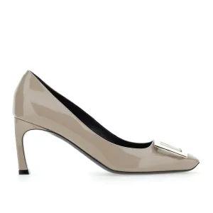Trompette Metal Buckle Pumps in Patent Leather