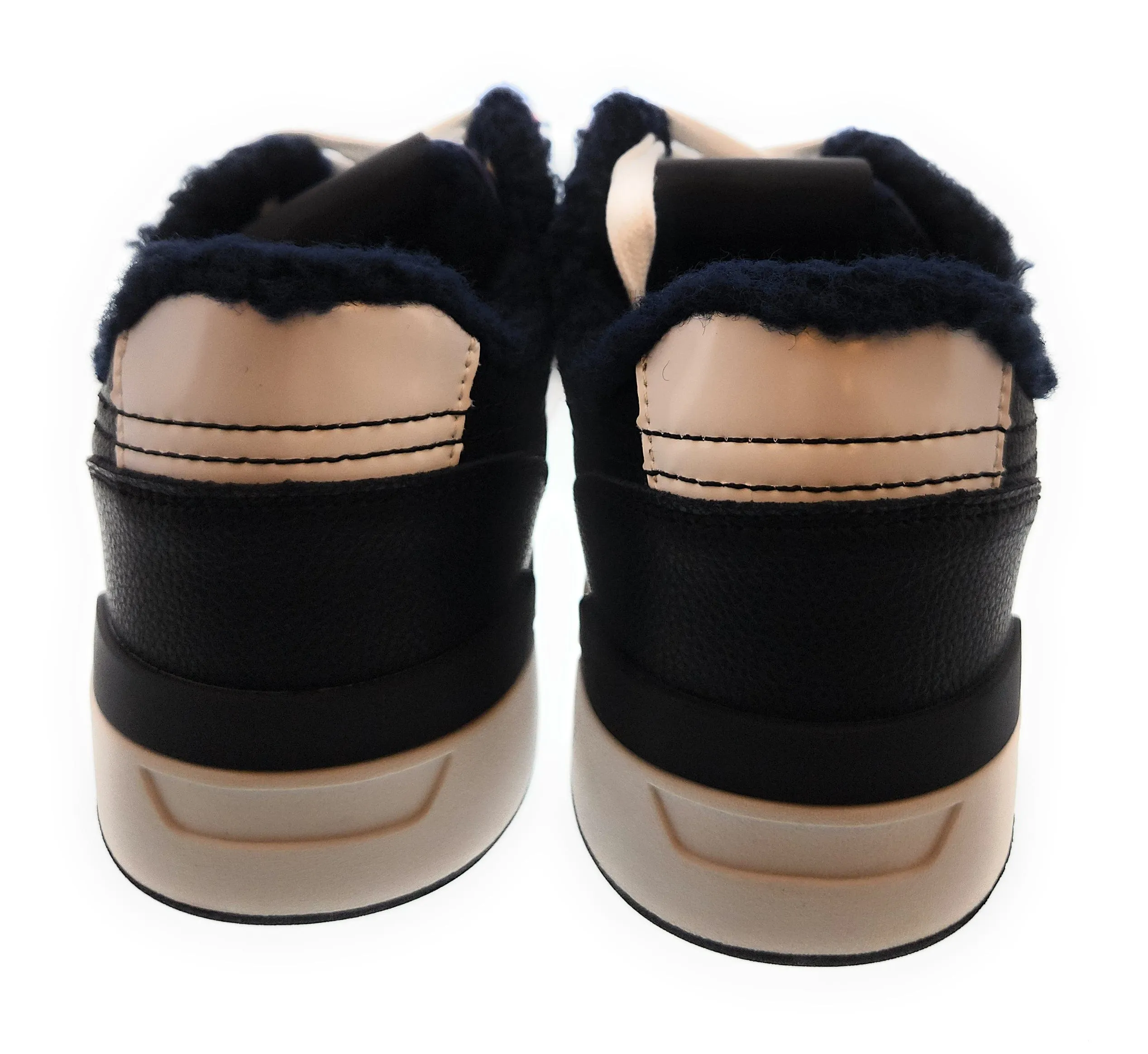 Versace Jeans Couture Black Fuzzy Lined Sneakers-