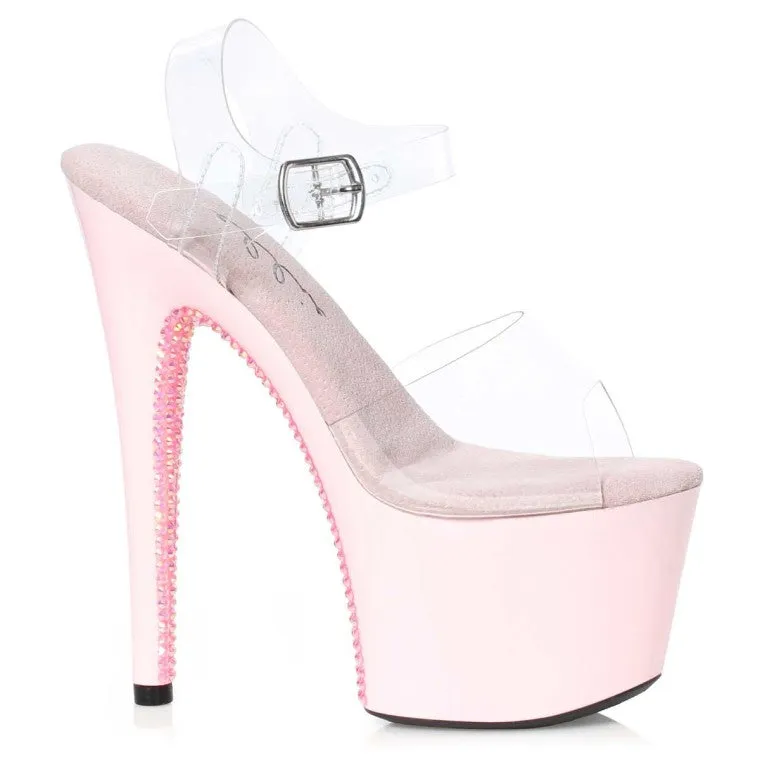 Vine-709 Rhinestone Heeled Platform Sandals