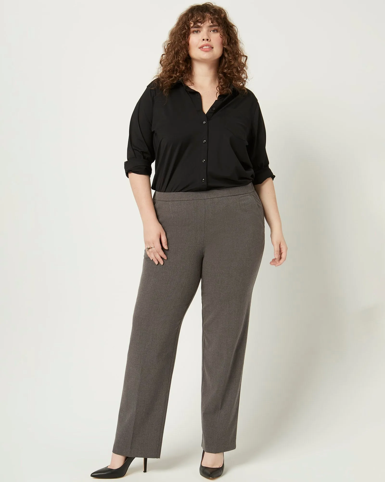 Xanthe Pull-On Work Pant | Charcoal Grey