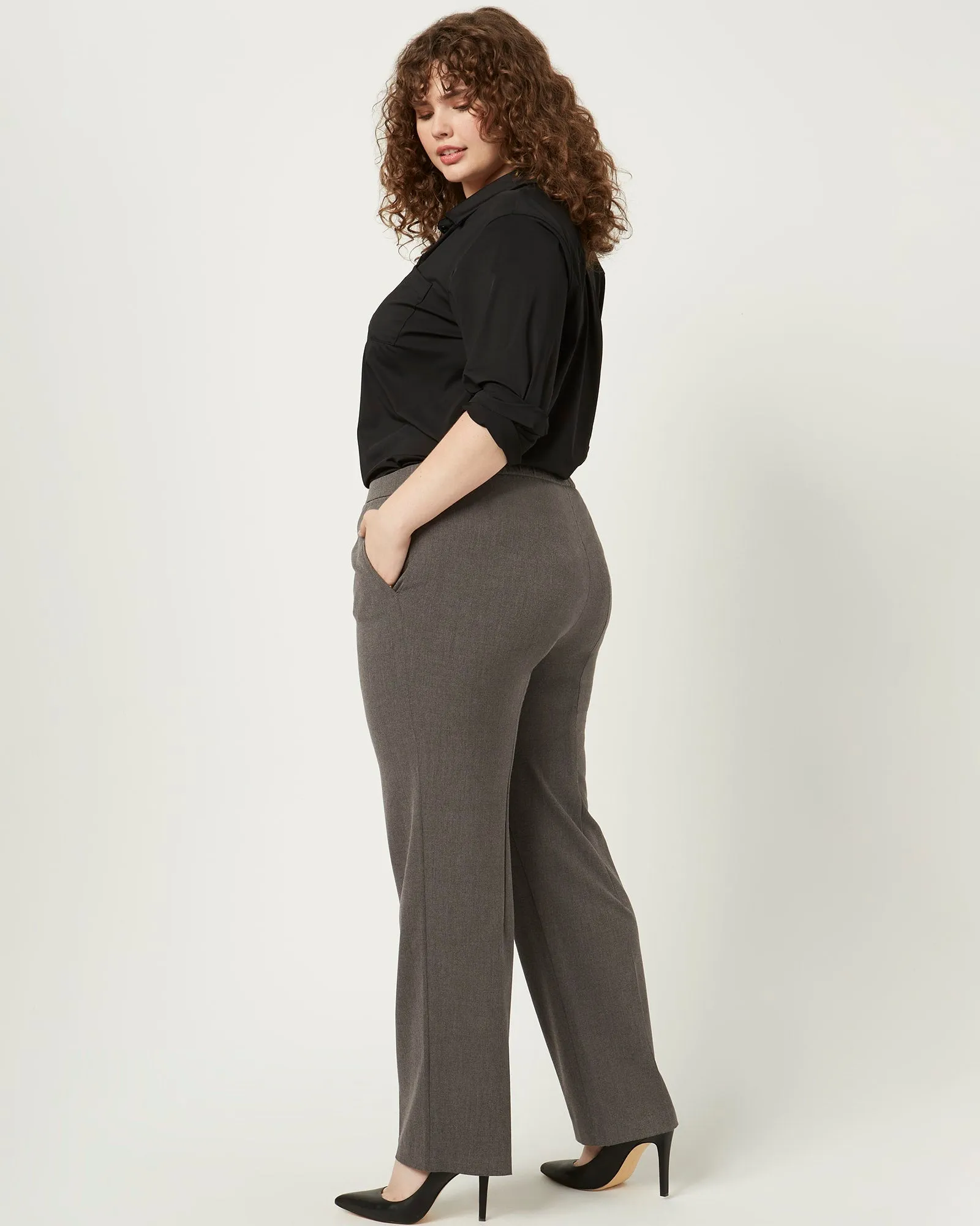 Xanthe Pull-On Work Pant | Charcoal Grey