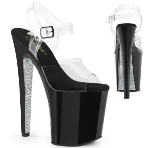 XTREME-808CRS 8 Inch Rhinestone Heel Exotic Dancer Shoes