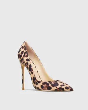 Zarina Leopard Print Velvet Pumps
